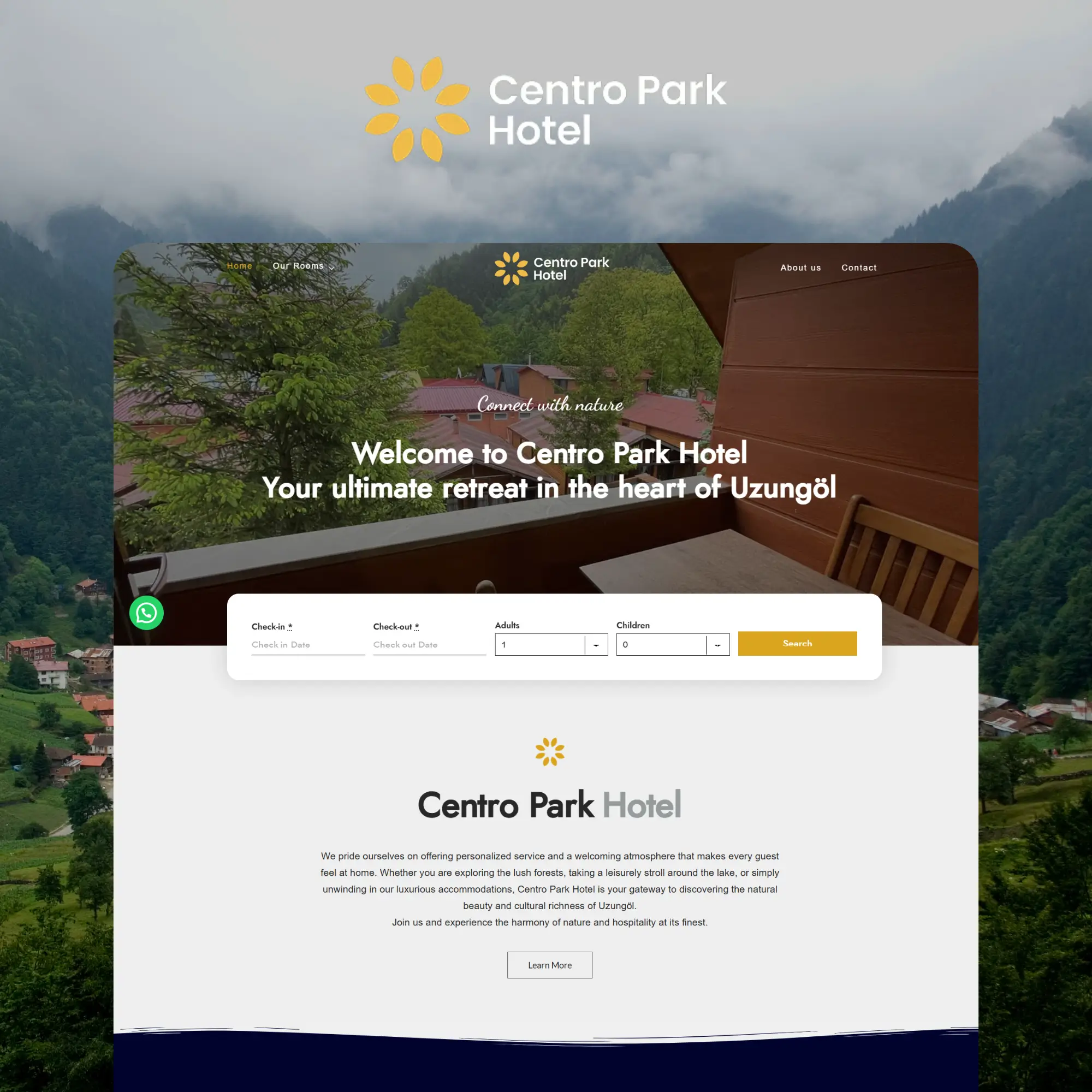Centro Park Hotel website designed and built by Quibyx